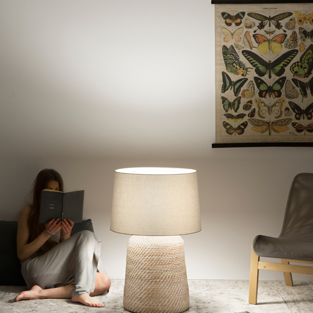 Negozio Illuminotecnica Roma – Vendita Lampada da Terra Rattan Design Raffinato Online Al Miglior Prezzo